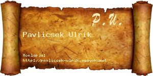 Pavlicsek Ulrik névjegykártya